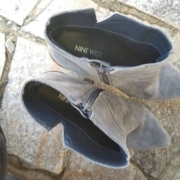 Nine West Kirbyo Suede Leather Heel Boots Size 7.5 - Picture 10 of 11